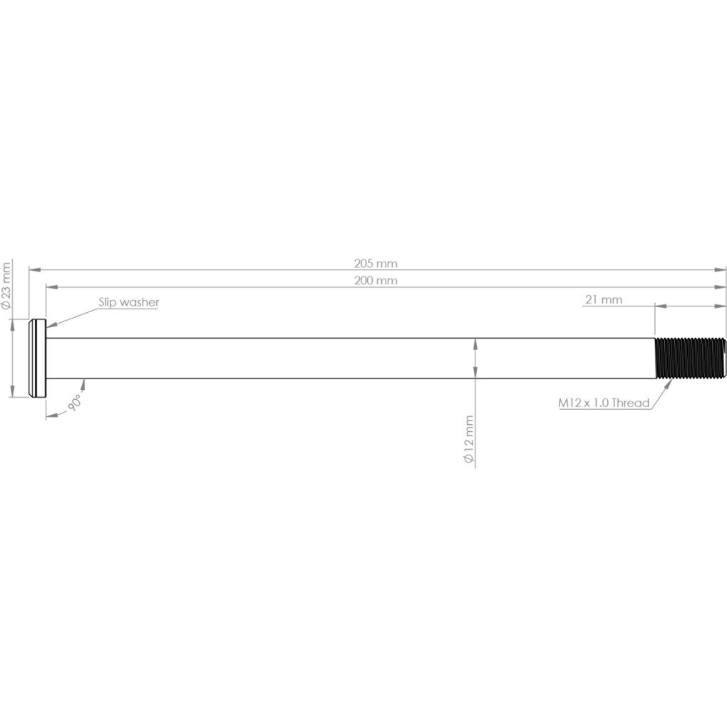 Burgtec Thru Axle - rear | 12x157mm | 205mm | for Commencal Supreme - burgtec black