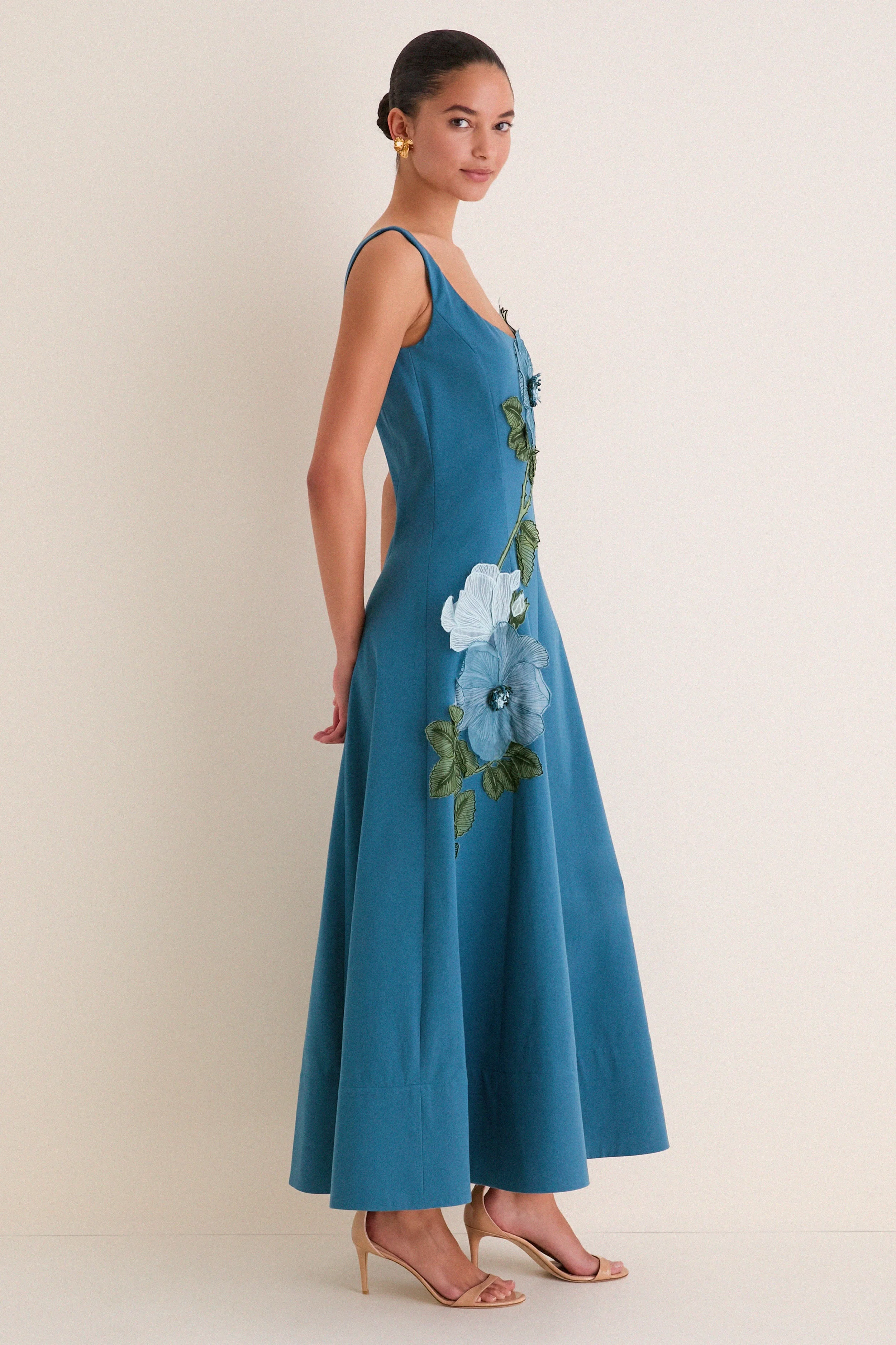 Mallard Peony Embroidered Full Dress