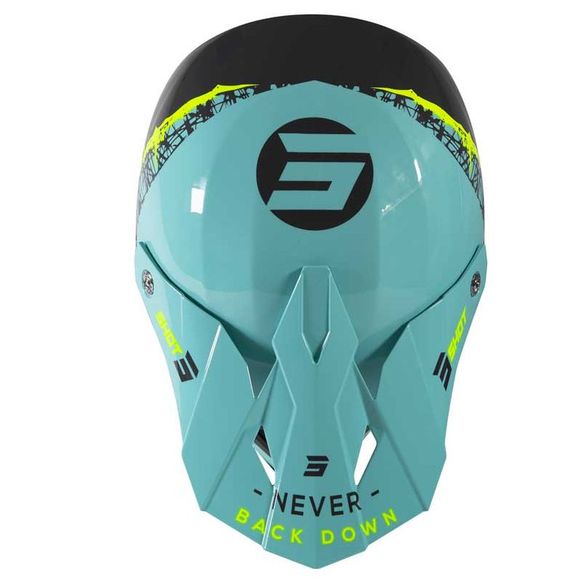 Casque cross Shot FURIOUS STORM - GREY GREEN NEON YELLOW GLOSSY 2021 - Gris / VertRef : SO1791