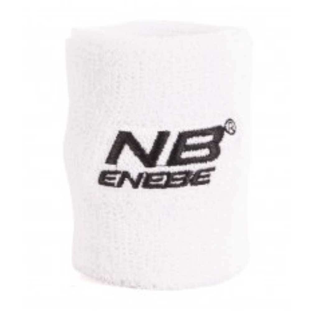 WHITE ENEBE WRISTBAND WITH A BLACK LOGO