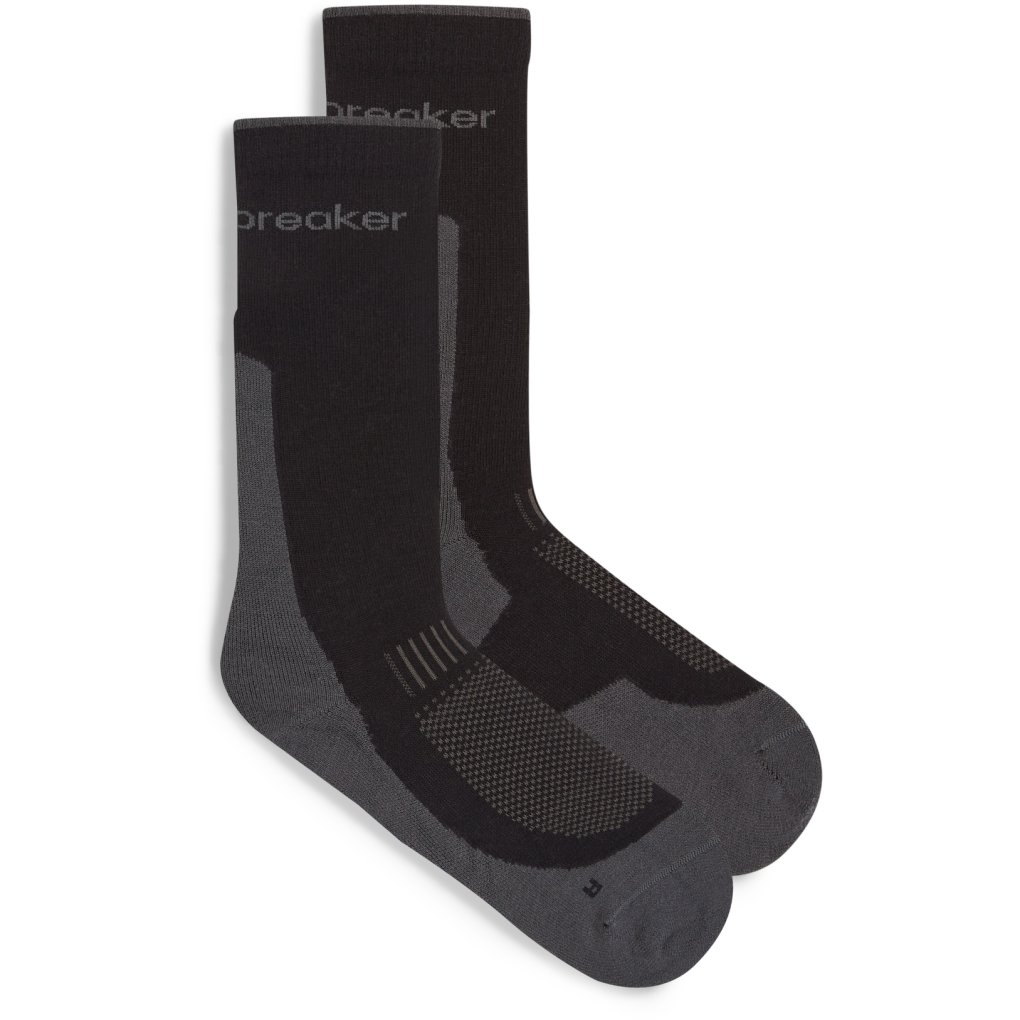 Icebreaker Merino Hike+ Light Crew Socks Men - Black/Obsidian