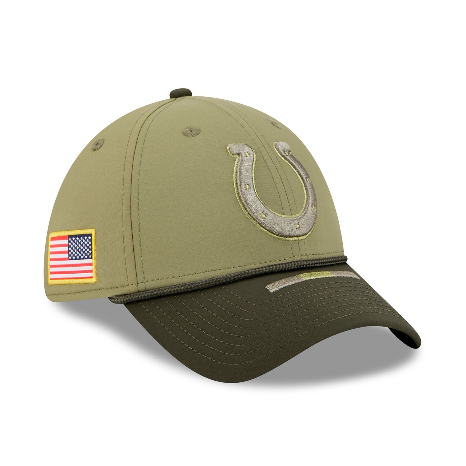 Indianapolis Colts 2025 NFL Salute to Service 39THIRTY Flex Cap Olive