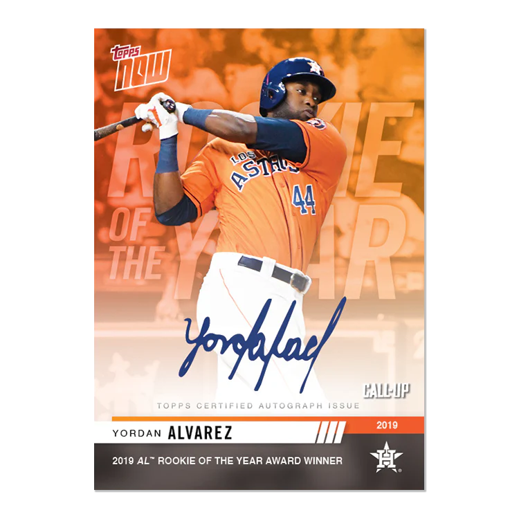 On-Card Auto # to 5 - Yordan Alvarez - MLB TOPPS NOW® Card AW02E