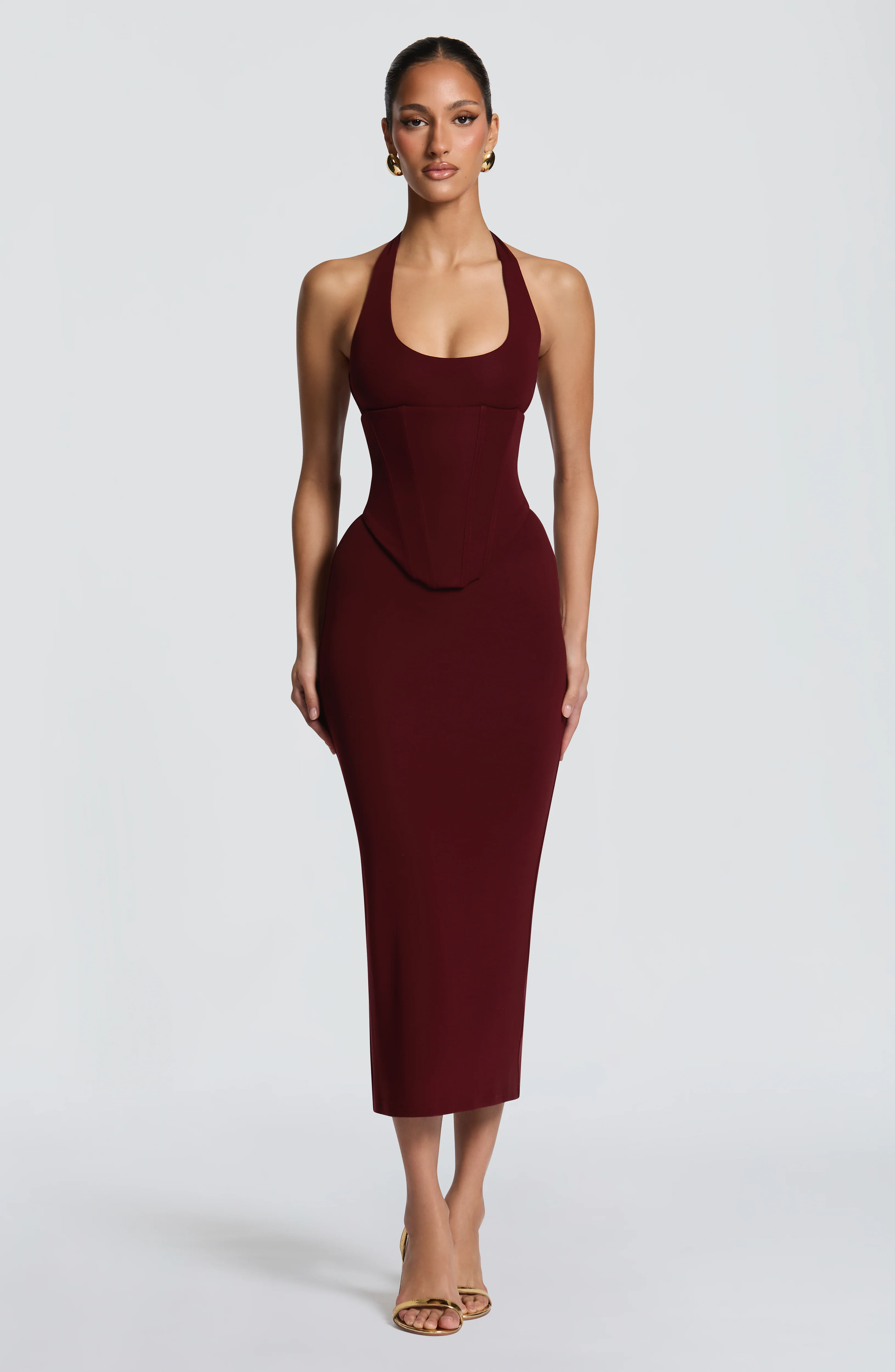 Roberta Midi Dress - Cherry Lacquer