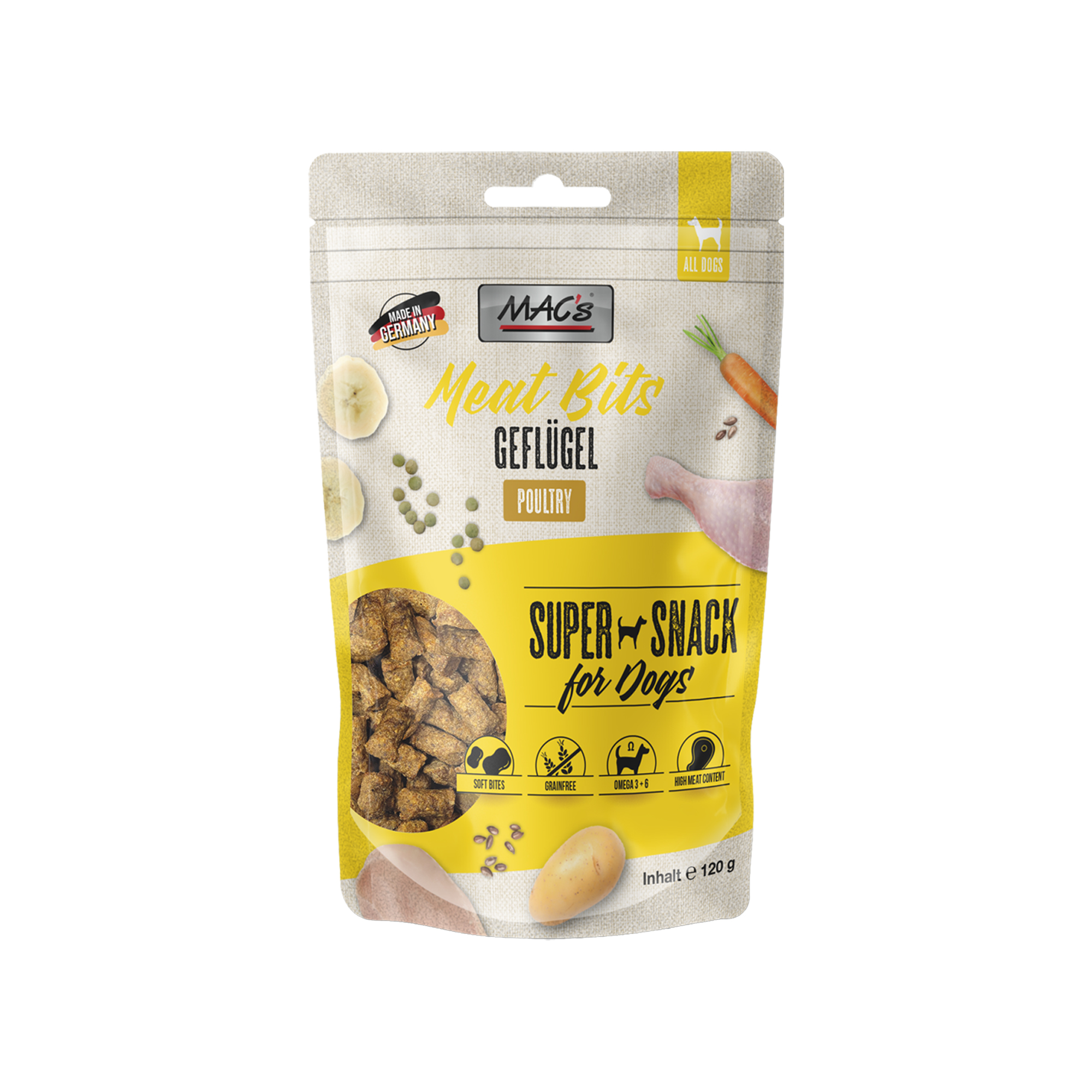 MAC's Meat Bits Dog Snacks - Beef - 120g