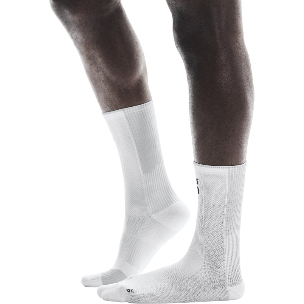 On Performance Run High Socks Unisex - White | Glacier