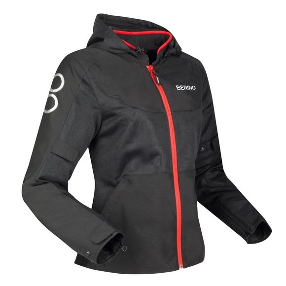 Bering Lady Profile - Black / Red Motorcycle JacketRef: BR1603