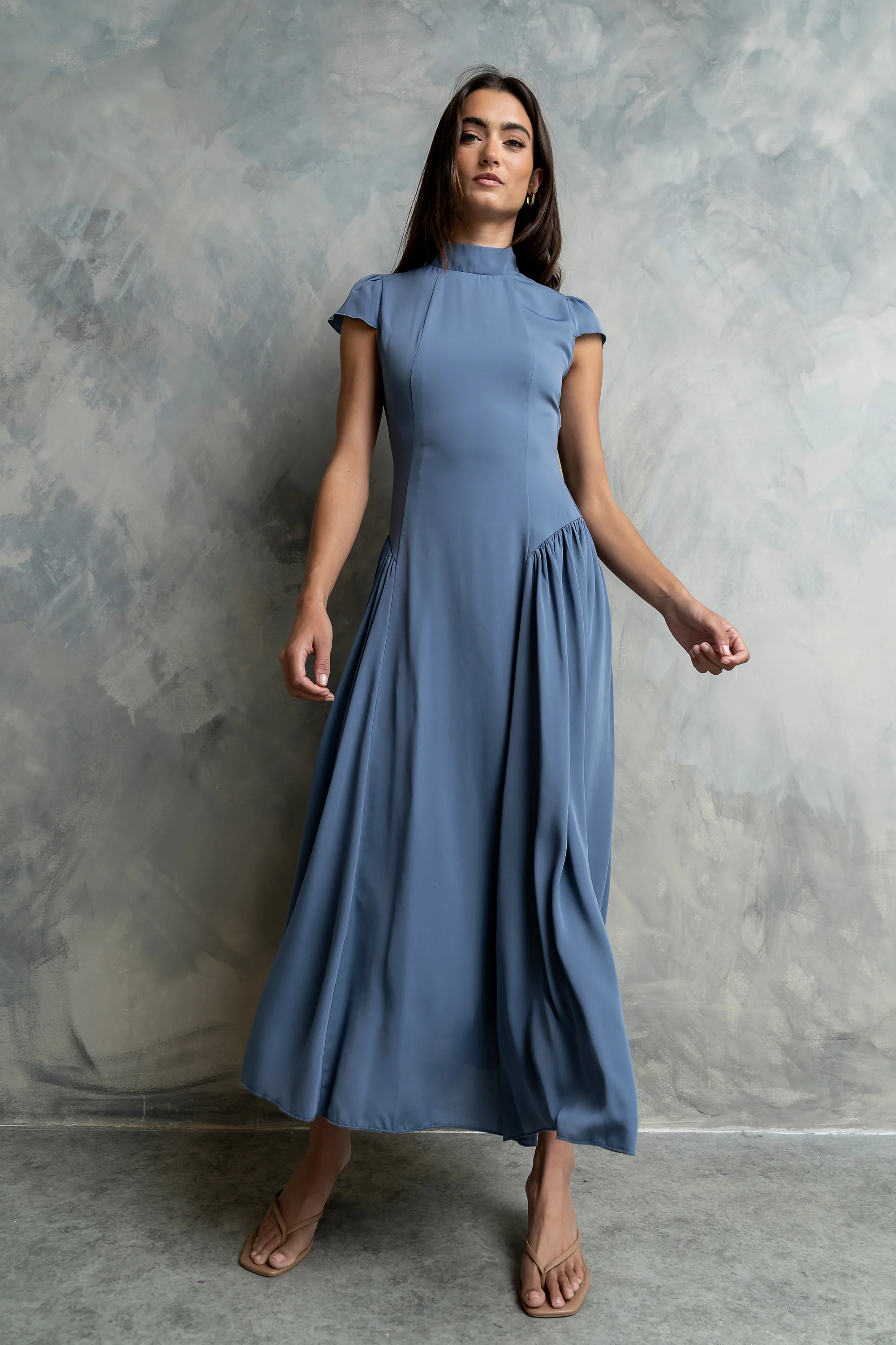 Marlee Maxi Dress in Slate Blue