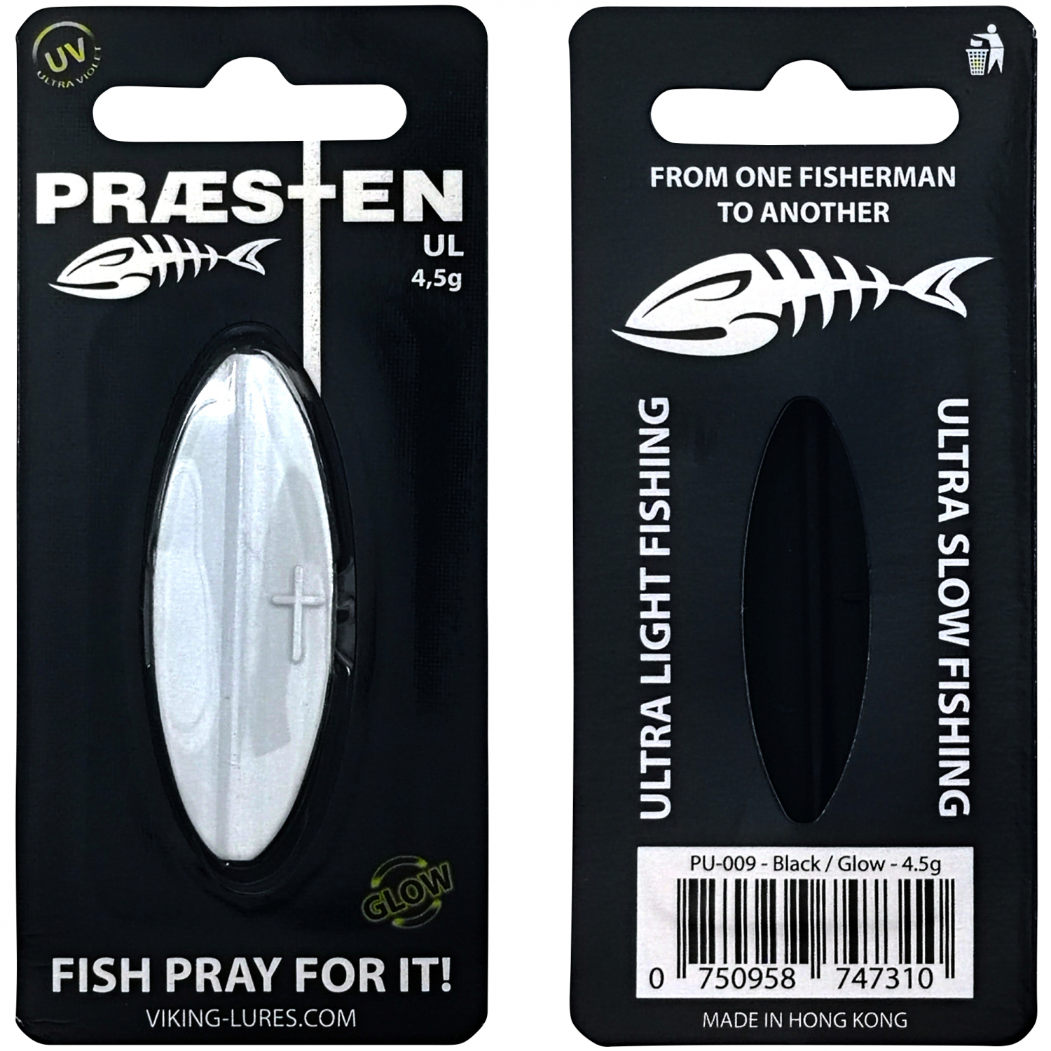 Westin Inline Bait Præsten UL (Black\/White Glow)