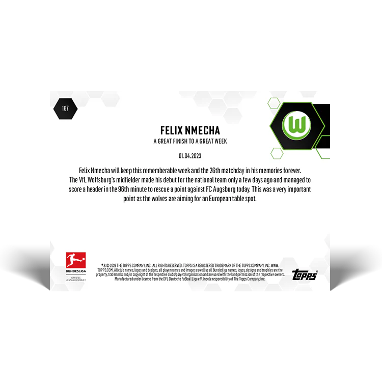 Topps UK - A great finish to a great week - Bundesliga TOPPS NOW® Card #167