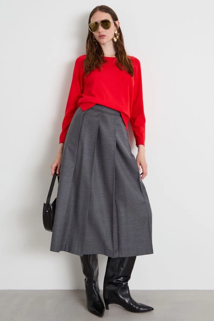 Viscose blend sweater - RED