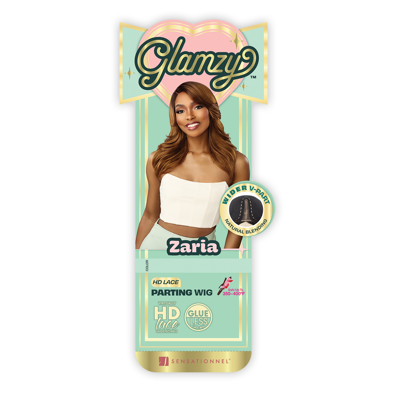 Sensationnel HD Lace Parting Wig Glamzy Glueless Wide V-Part Zaria