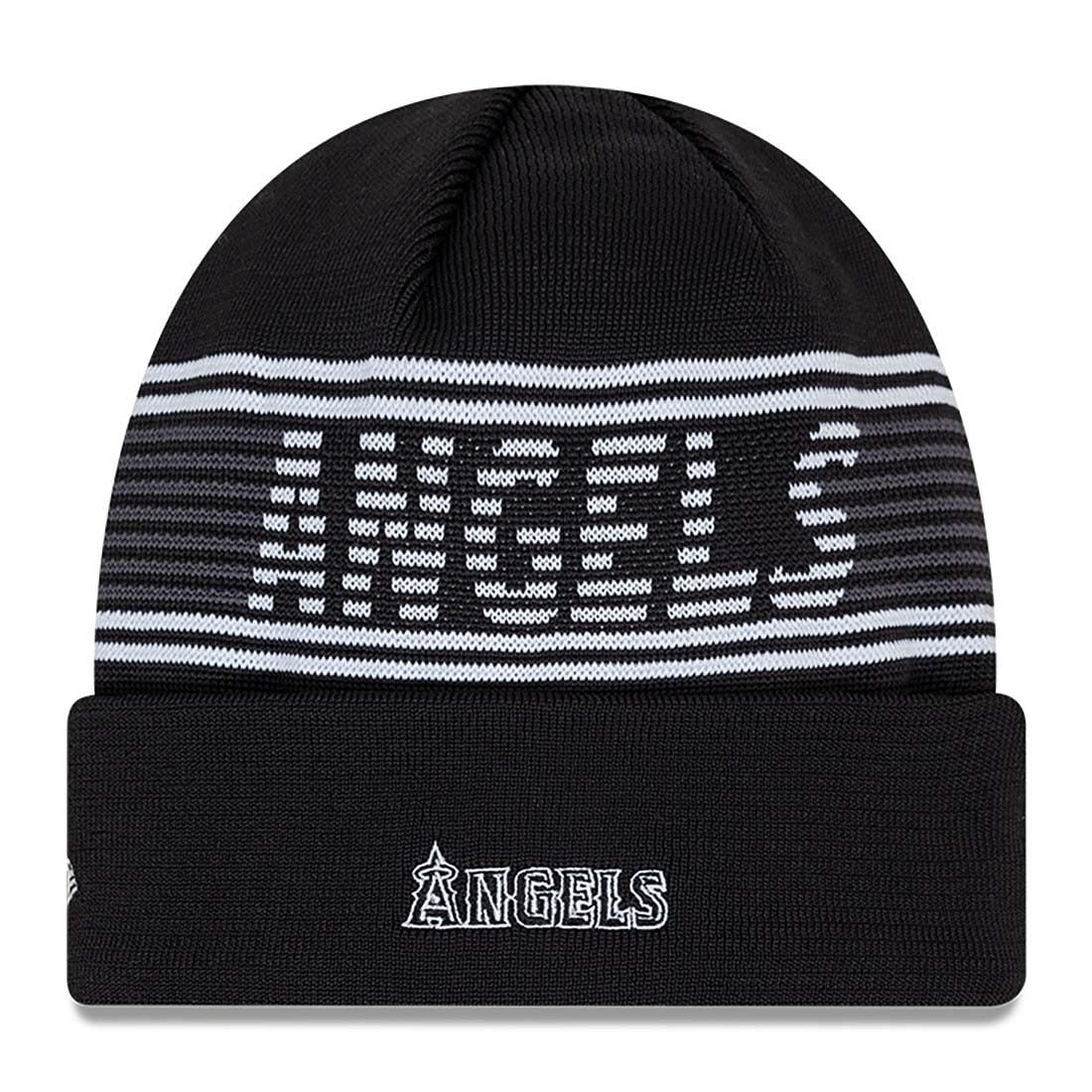 Los Angeles Angels Black Colorway 2024 MLB Clubhouse New Era Beanie Knit