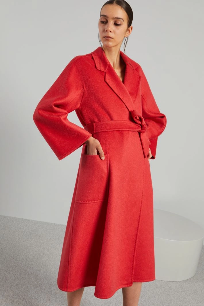 Pure cashmere coat - STRAWBERRY RED
