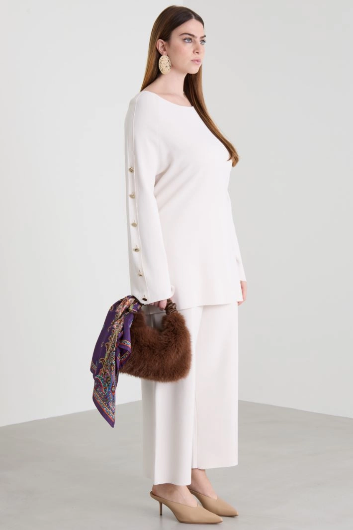 Knit trousers - CREAM