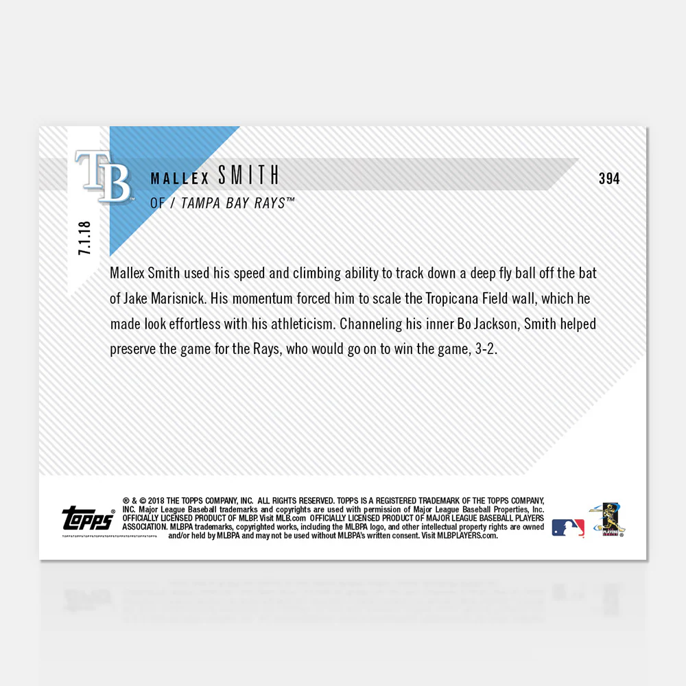 Mallex Smith - 07/01/2018 TOPPS NOW® Card 394 - Print Run: 181