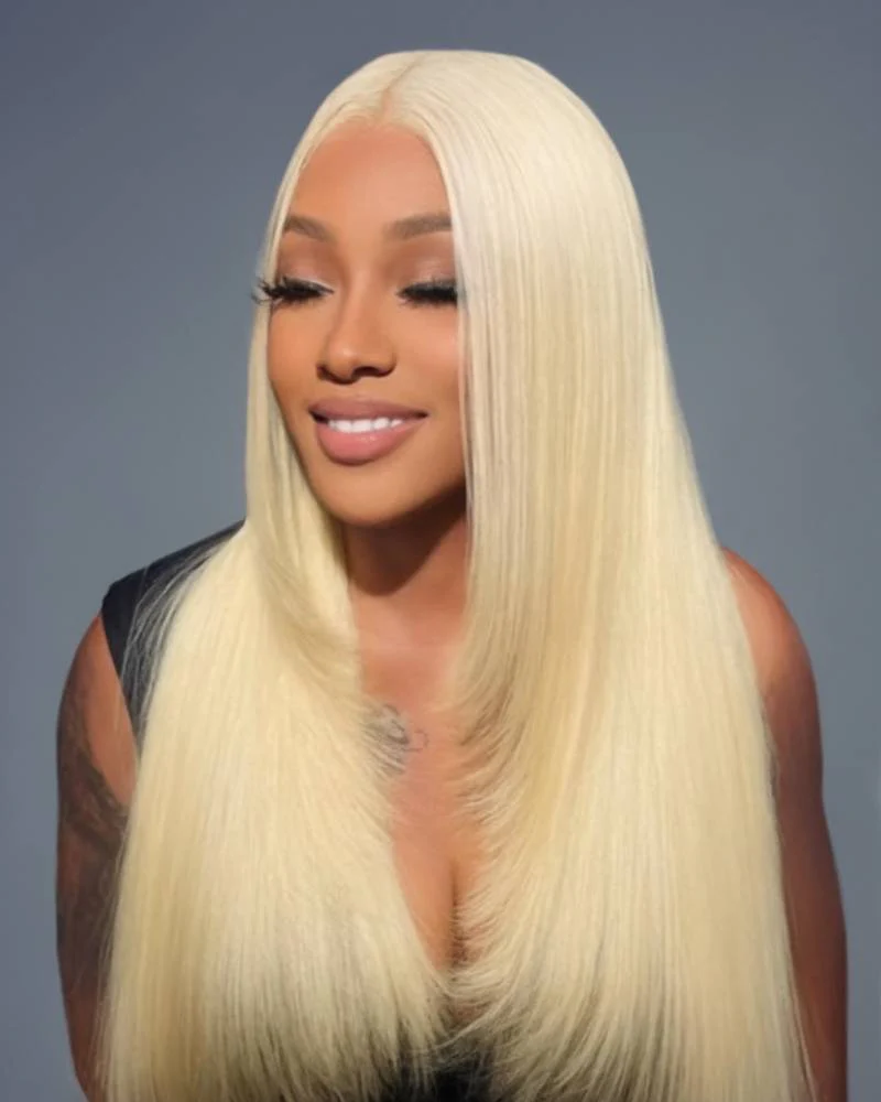 Ophirawig 6x5 invisible knots Glueless 613 Blonde Silky Straight Bob Wig Pre-cut Lace Beginner Friendly