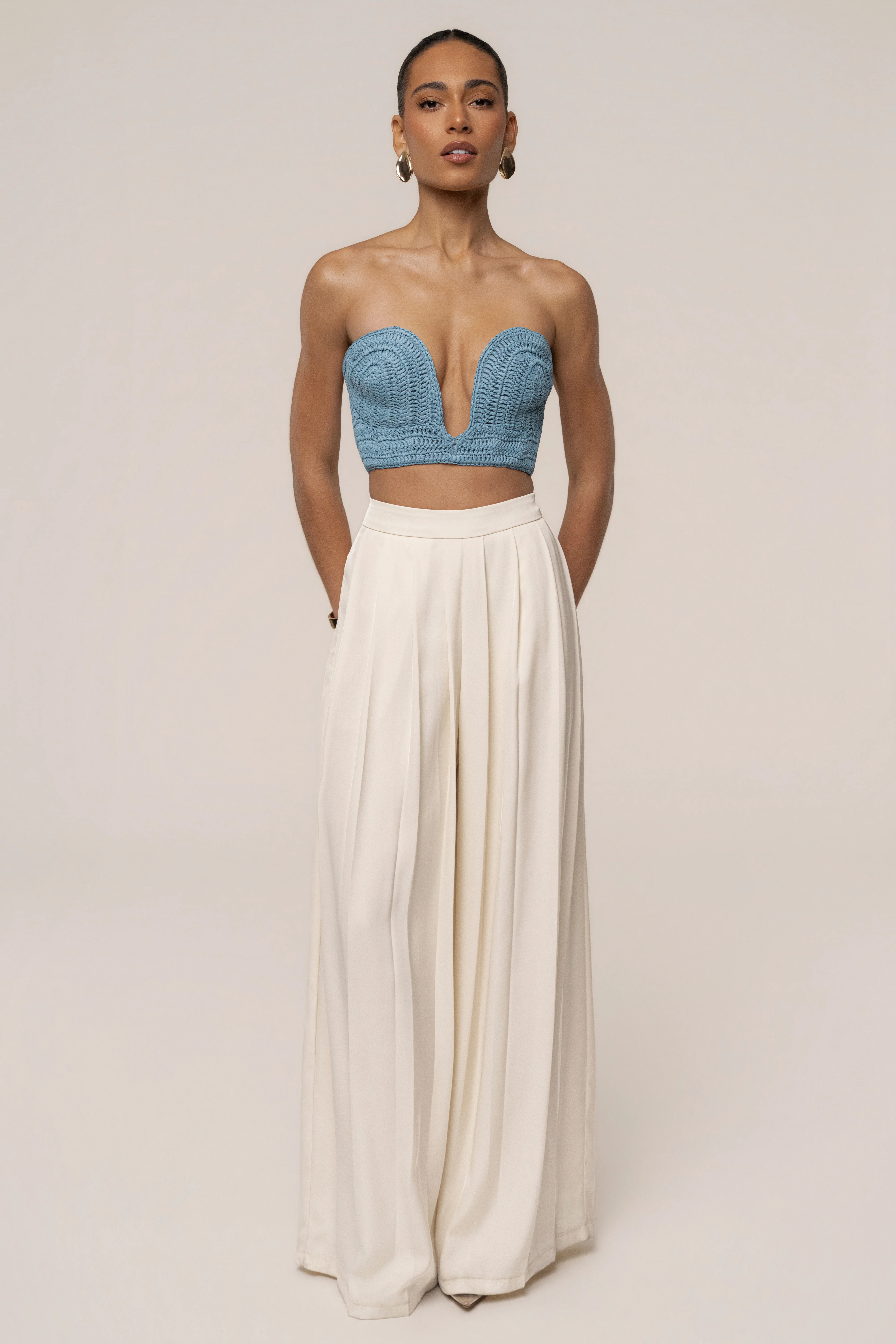 Blue Sail Away Texture Bustier