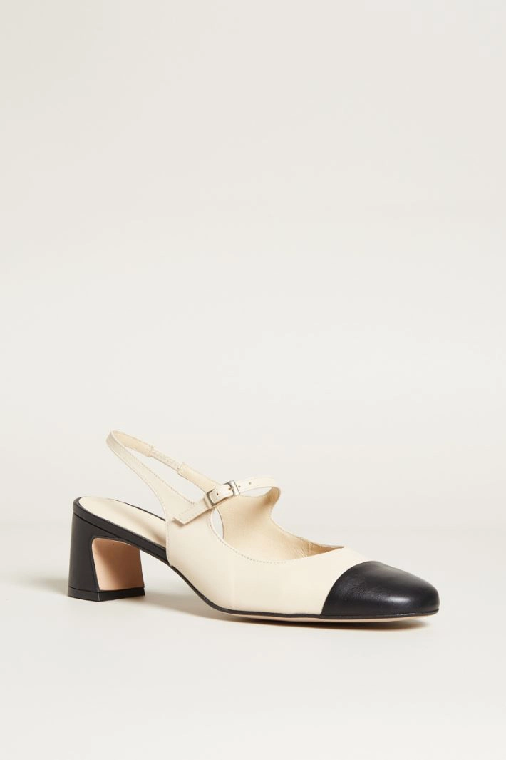 Mary Jane with heel - LIGHT BEIGE BLACK