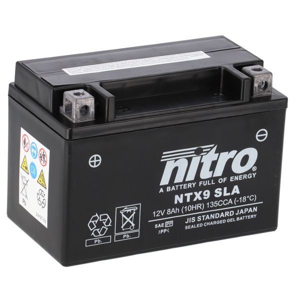 Nitro NTX9 SLA Battery - SEALED ACID TYPE - MAINTENANCE-FREE/READY TO USERef: ntx9 sla