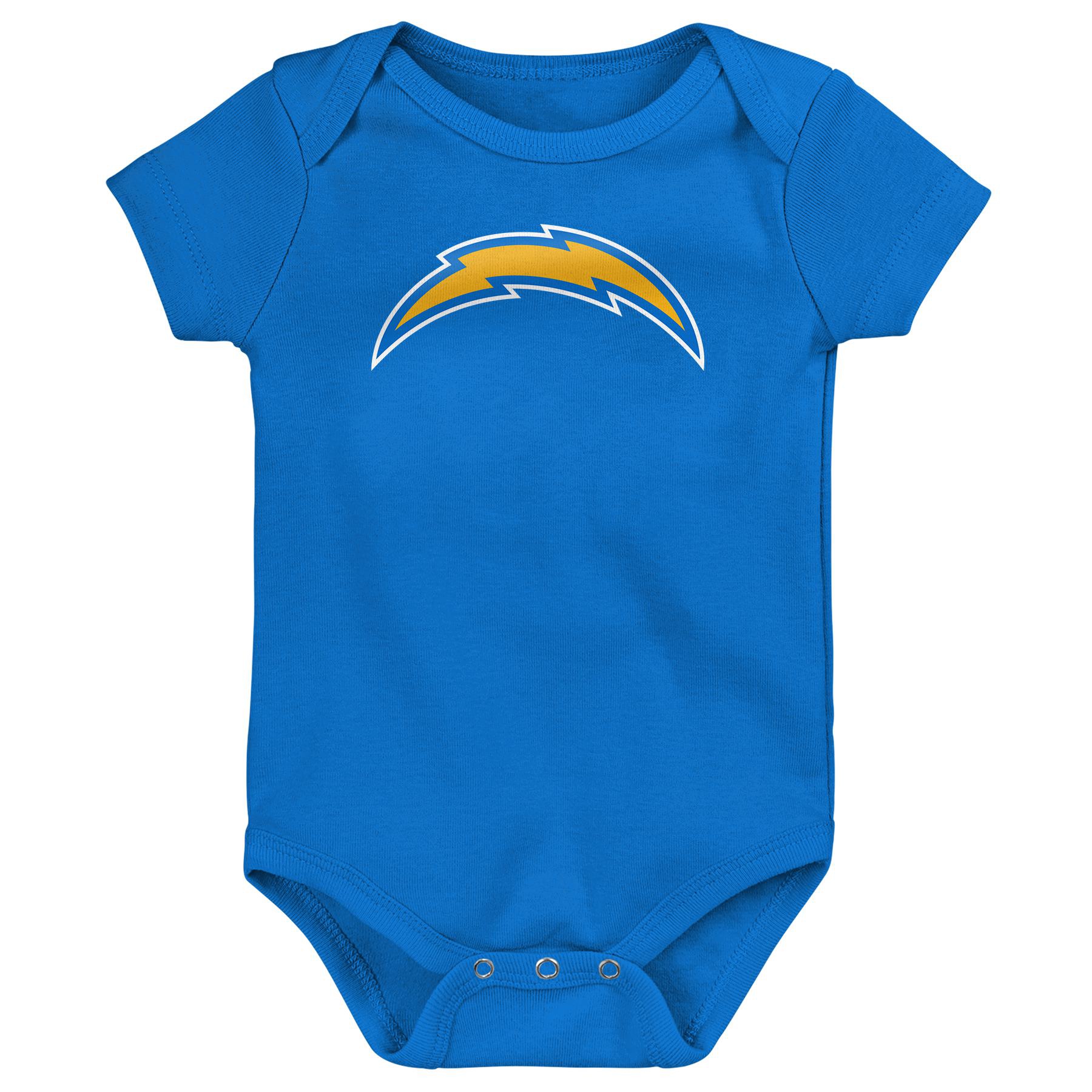 Los Angeles Chargers Game On Creeper NFL Infant Bodysuit Set (3-Piece)
