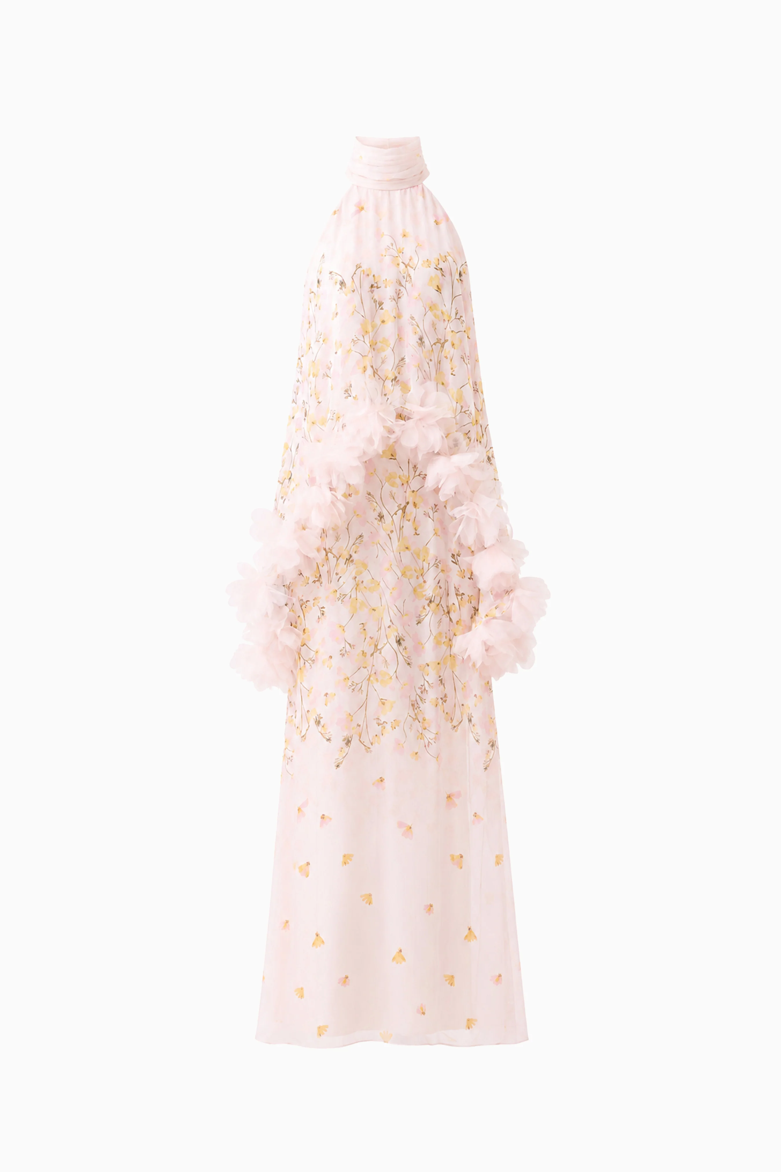 Tulsia Floral Cape Maxi Dress in Pink