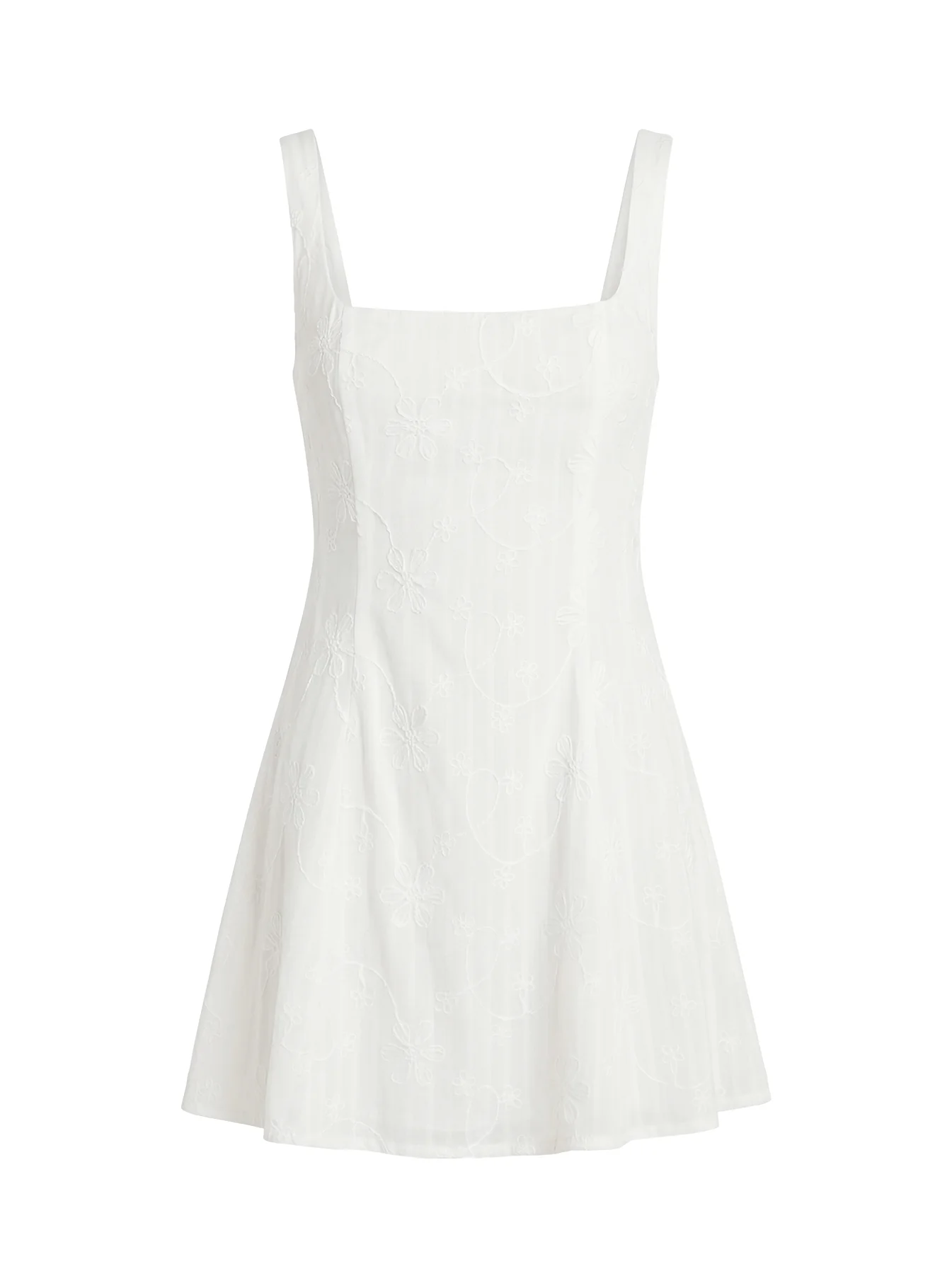 You Can Embroidered Mini Dress White