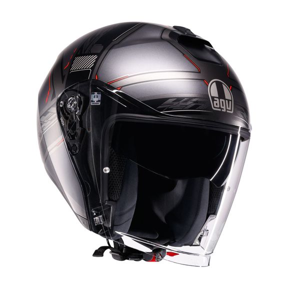 AGV IRIDES jet helmet - ZAGABRIA - Gray / RedRef: AG1156
