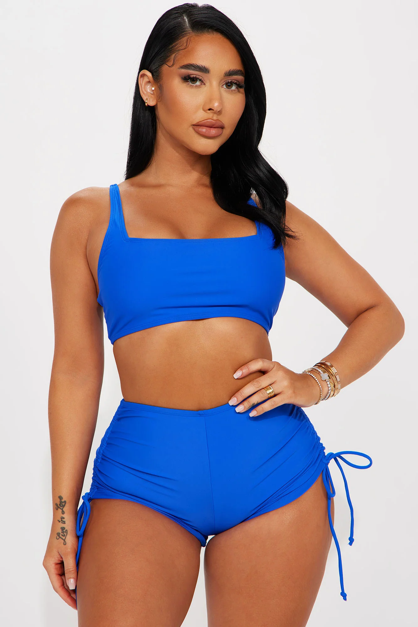 Maui Mix And Match Ruched Side Short Bikini Bottom - Royal