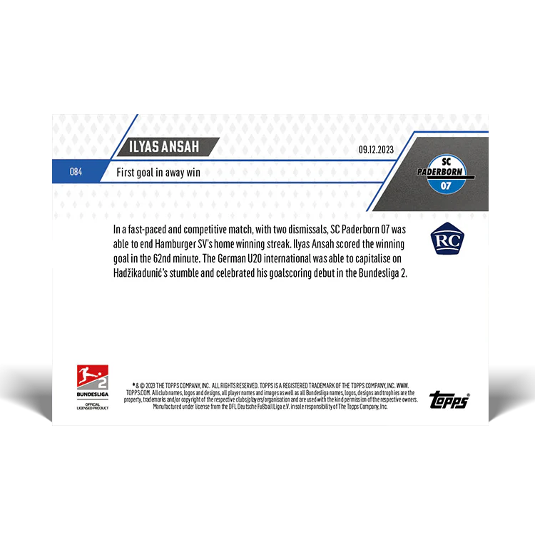 Topps UK - Ilyas Ansah - First goal in away win - Bundesliga TOPPS NOW® Card #84