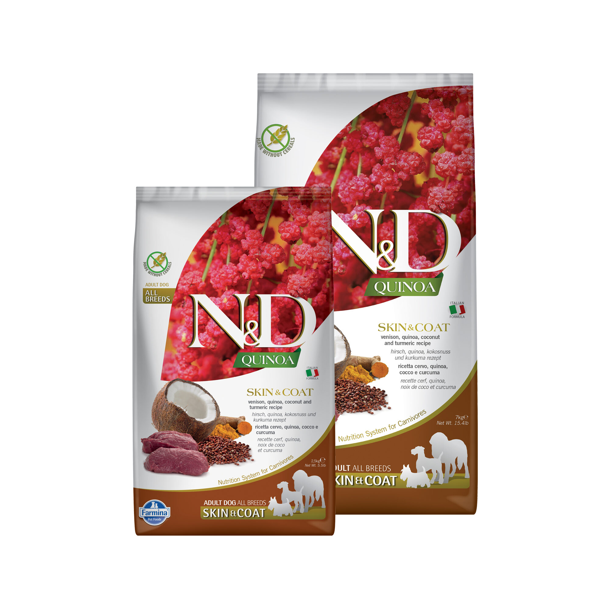 Farmina N&D Quinoa Skin & Coat Adult Medium & Maxi - Venison - 2.5 kg