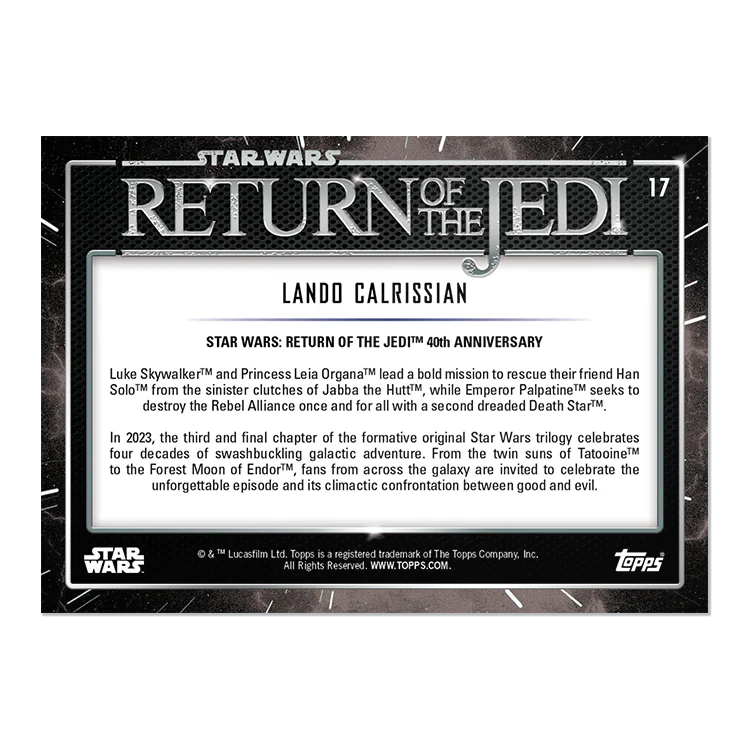 2023 Topps Star Wars: Return of the Jedi™ 40th Anniversary Card #17 - Lando Calrissian - Topps UK