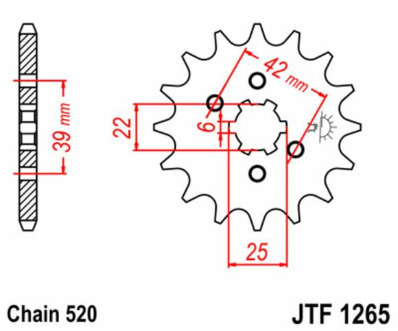 JT. Standard steel 1265 - 520Ref: Jtc01351A / 1077218003