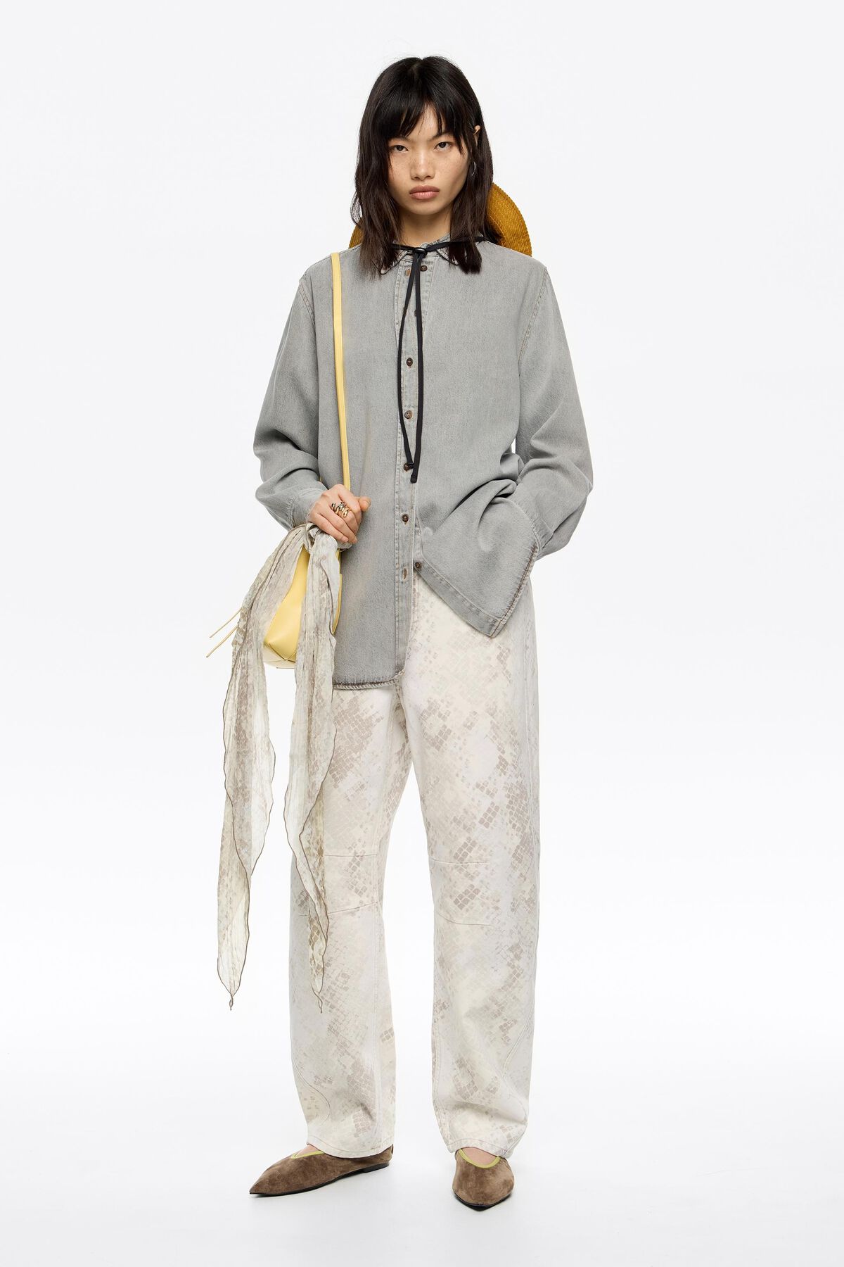 BARREL - Taupe Snake denim jeans