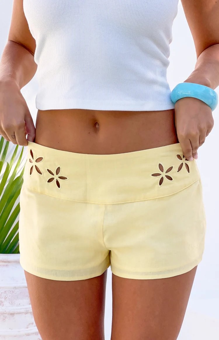 Alamara Yellow Floral Detail Shorts