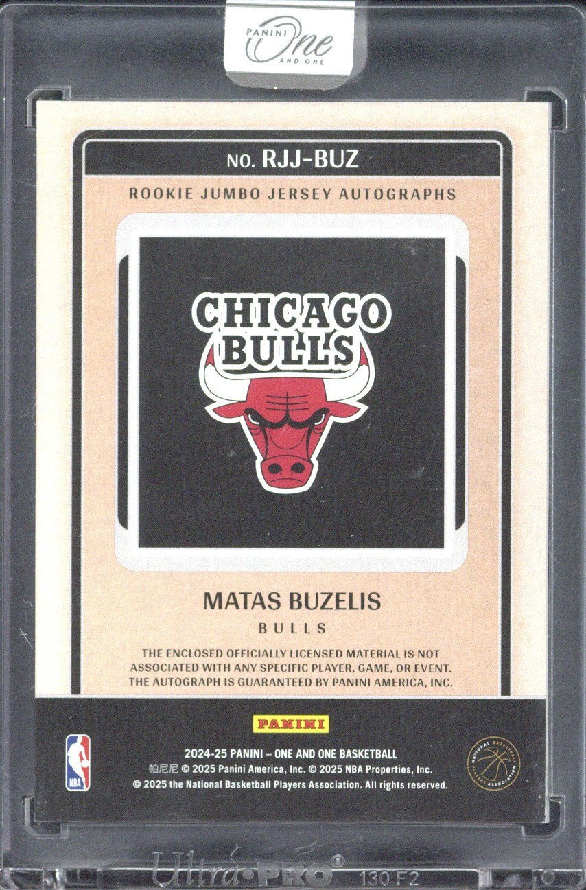 2024-25 Panini One and One Matas Buzelis RC Autograph Patch /99 #RJJ-BUZ