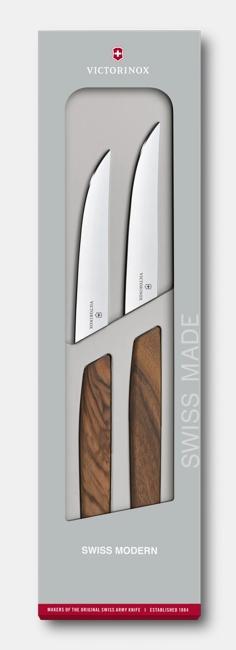 Swiss Modern Steak Knife Set, straight edge, 12 cm