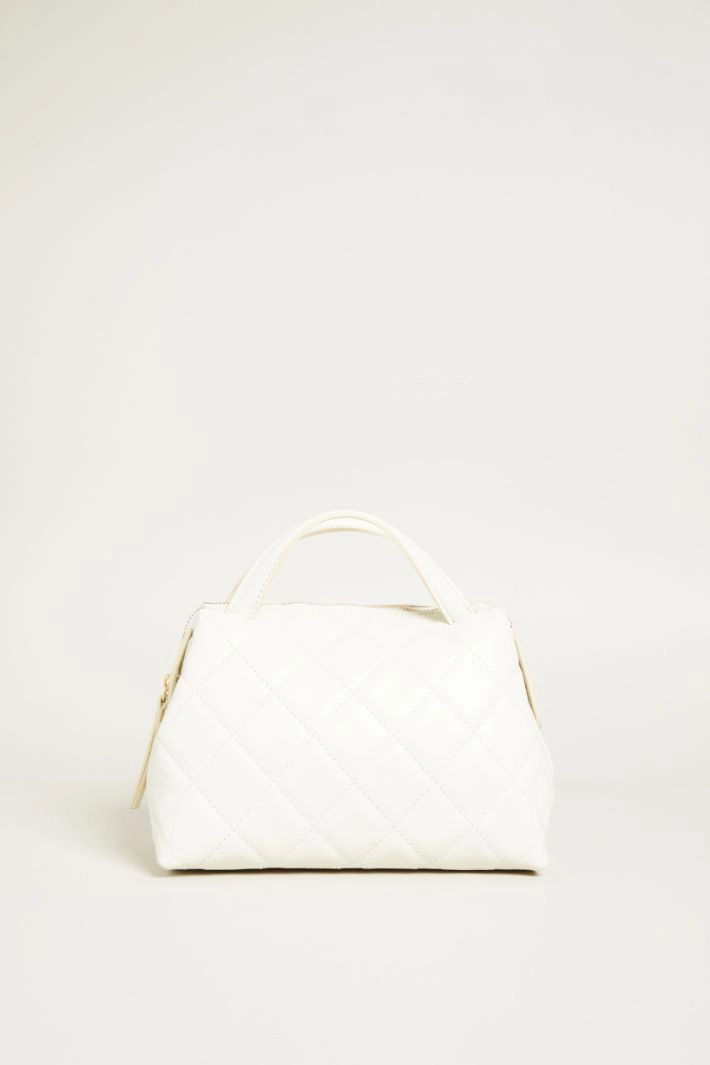 Quilted Boston bag - WHITE