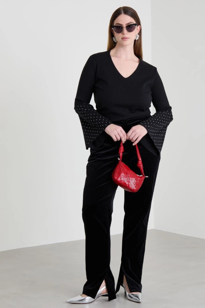 Bell sleeve sweater - BLACK