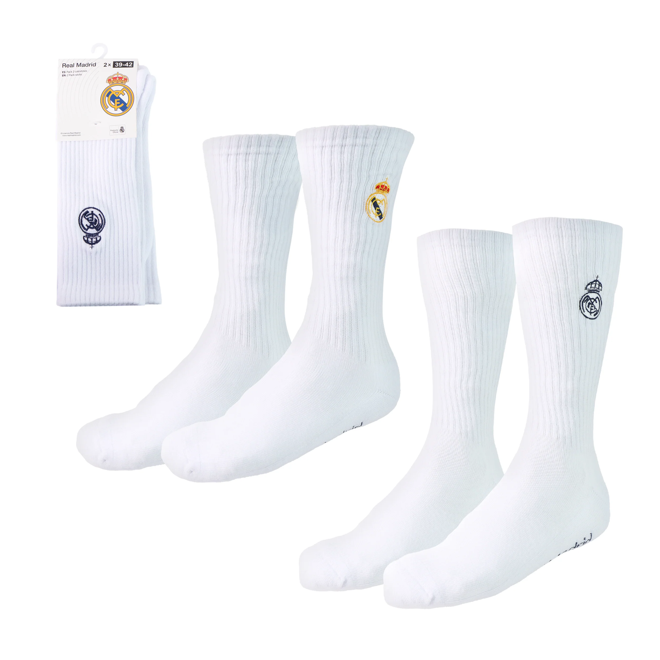 Pack of 2 Long White Socks