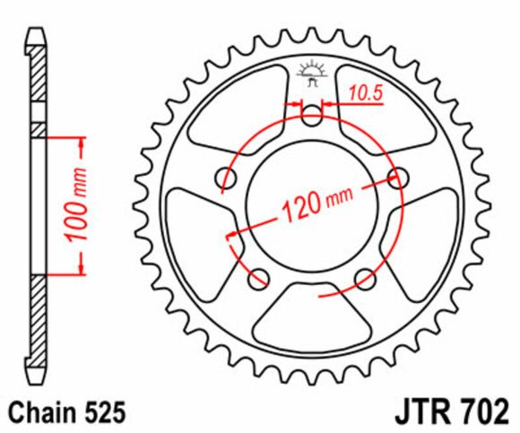 Crown JT. Standard steel 702 - 525JTC00123A / 1075091003