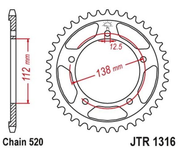 Crown JT. Standard steel 1316 - 520Ref : JTC00036A / 1074902001