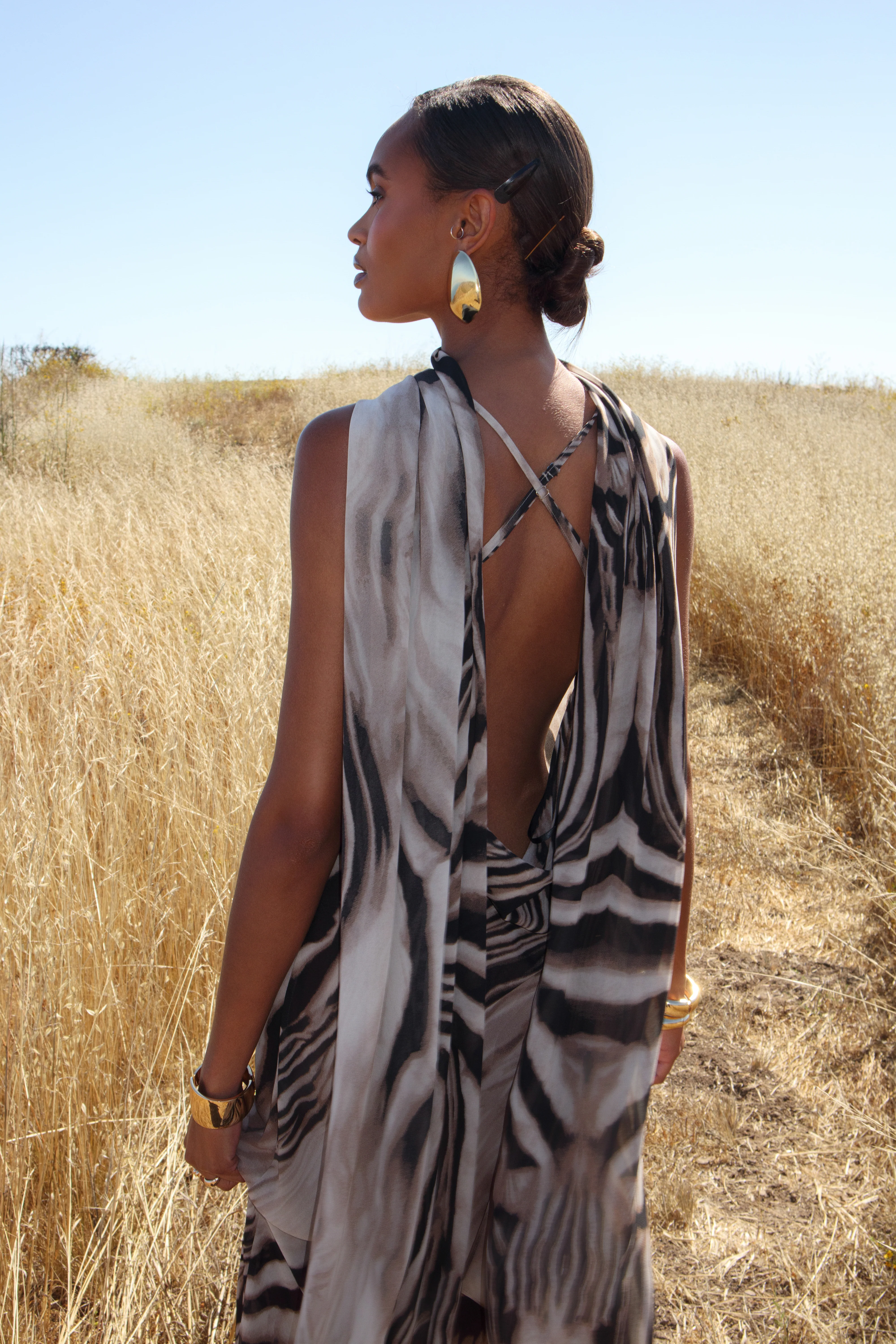 Brown Zebra Print Shadow Safari Scarf