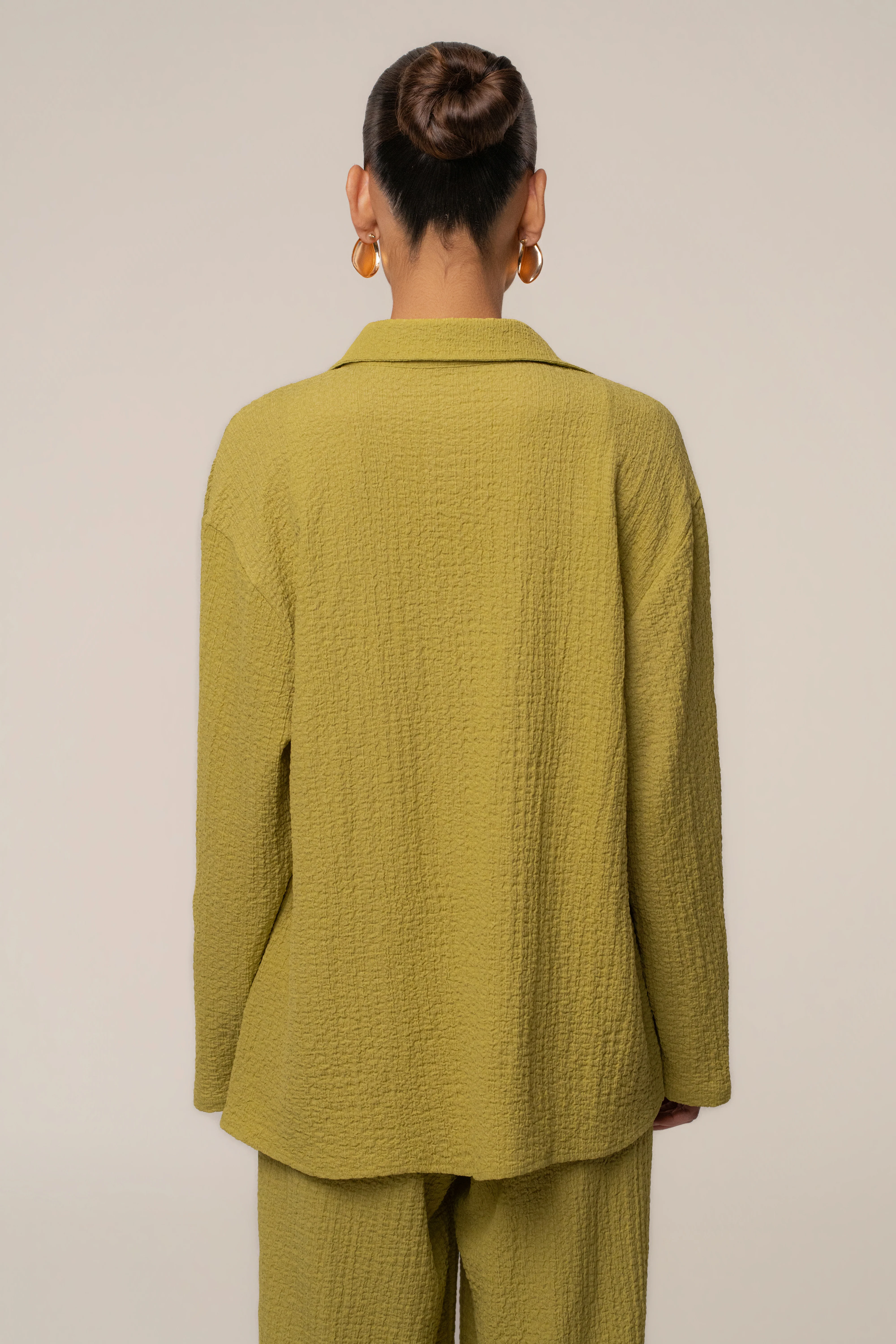 Lime Unwind Tie-Front Blouse