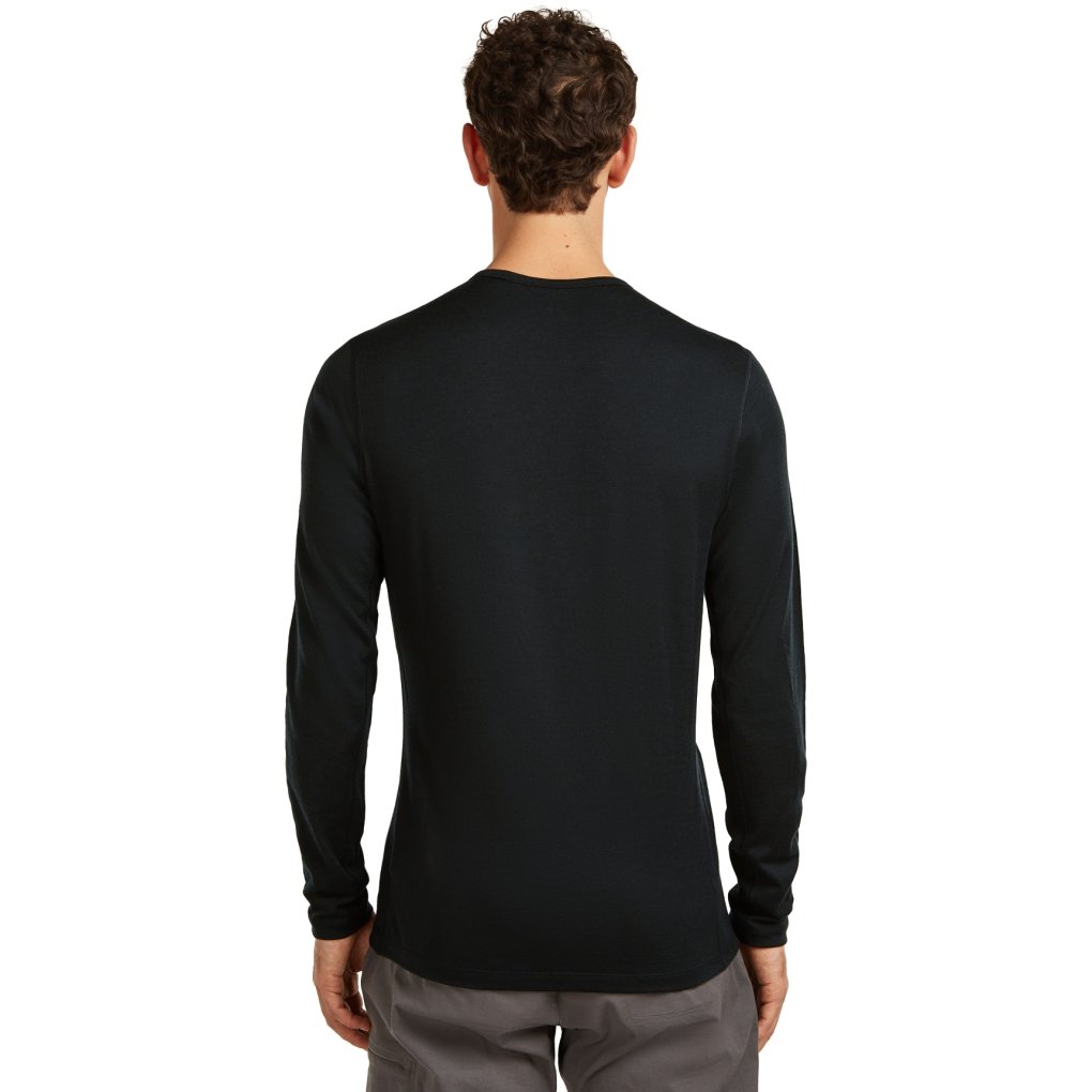 Icebreaker Merino 200 Oasis Long Sleeve Crewe Icebreaker Thermal Top Men - Black