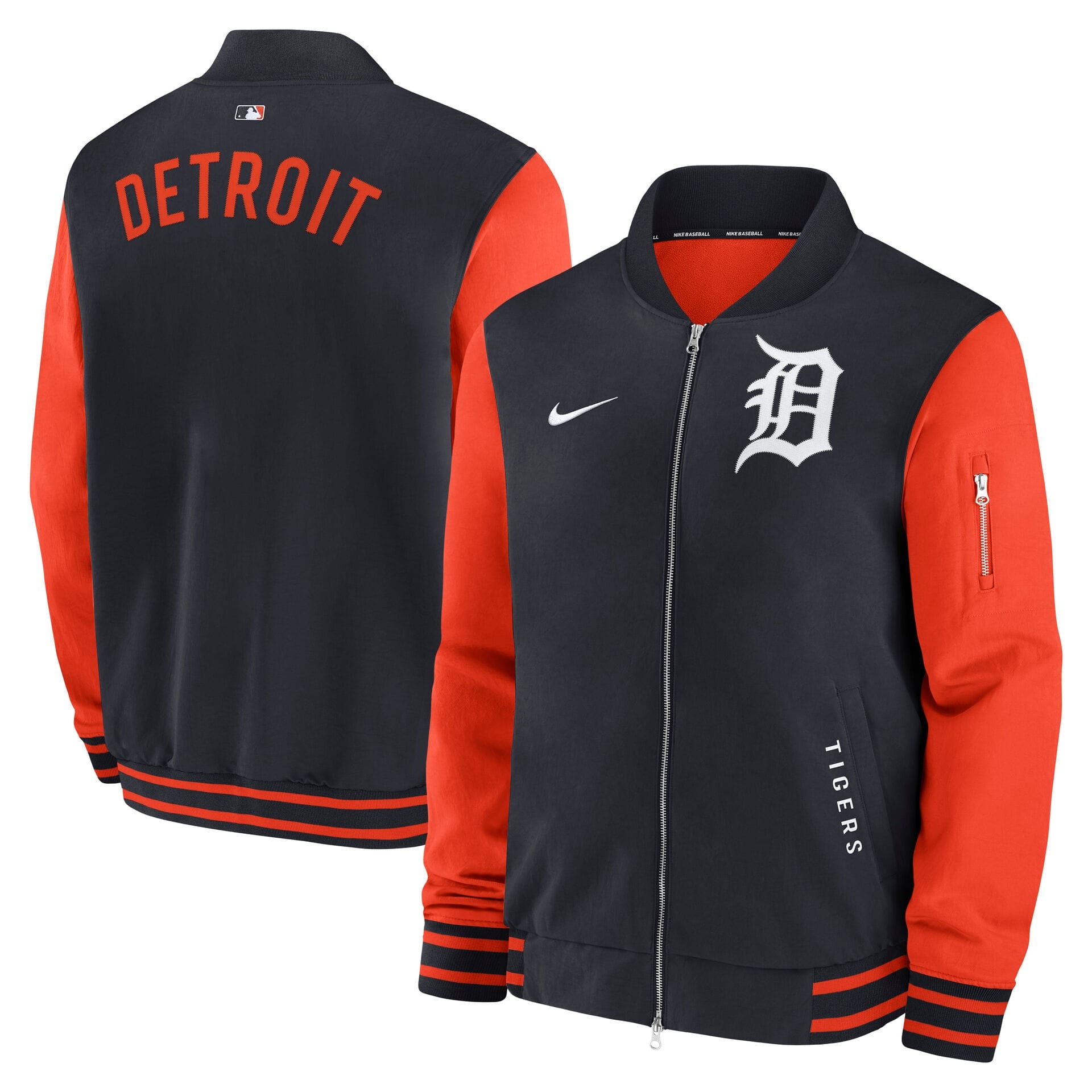 Detroit Tigers 2026 MLB Authentic Dugout Bomber Jacket Navy