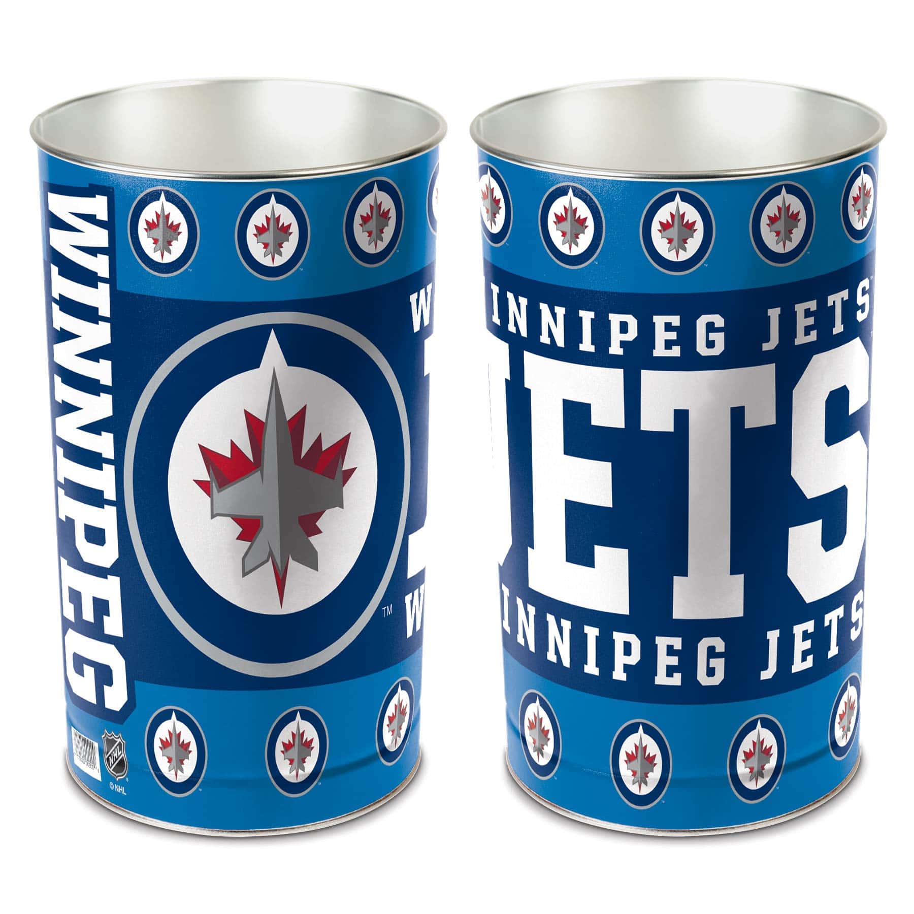 Winnipeg Jets Metal NHL Wastebasket