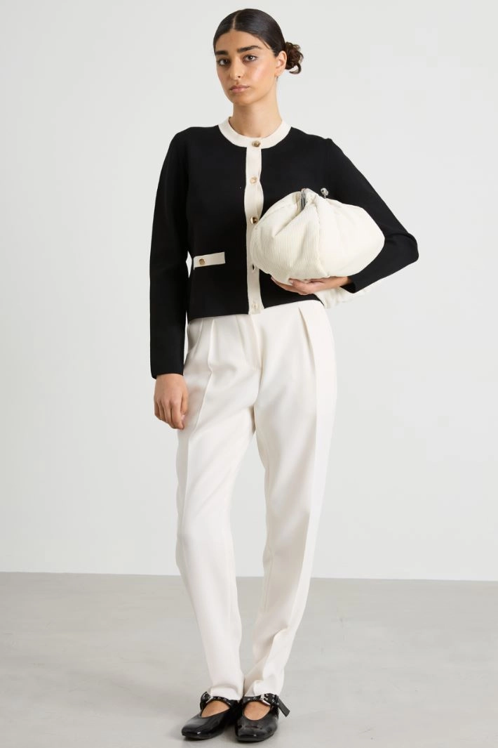 Viscose knit jacket - BLACK