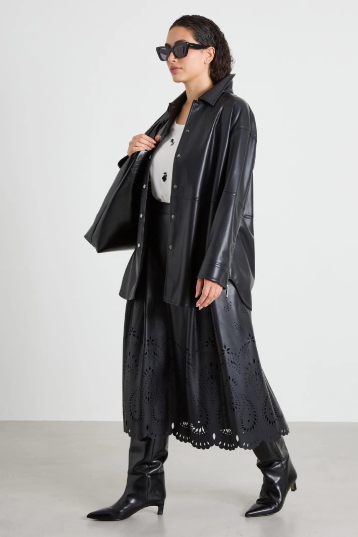 Coated jersey jacket - BLACK