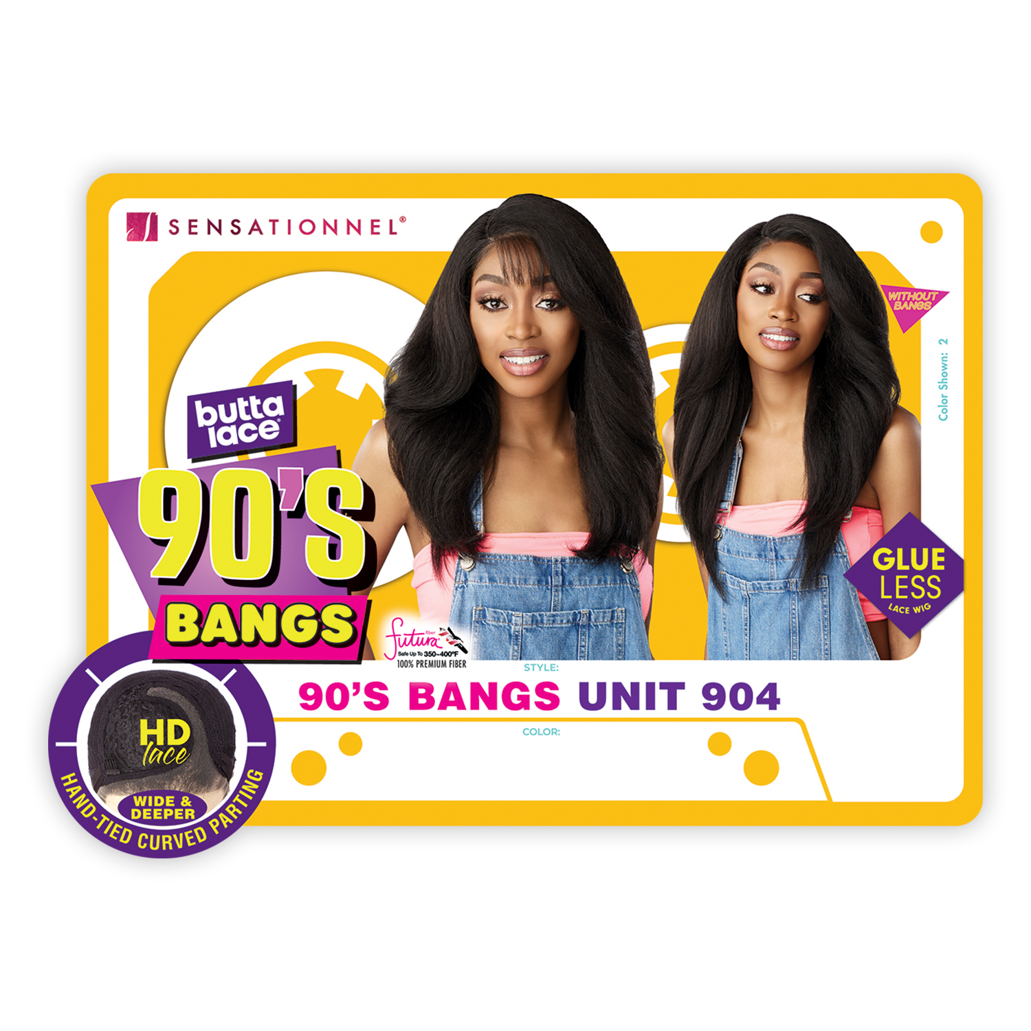 Sensationnel HD Lace Front Wig Butta Lace Glueless 90'S Bangs Unit 904